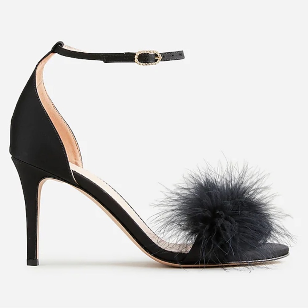 NWT J.CREW Collection Rylie feather-strap heels